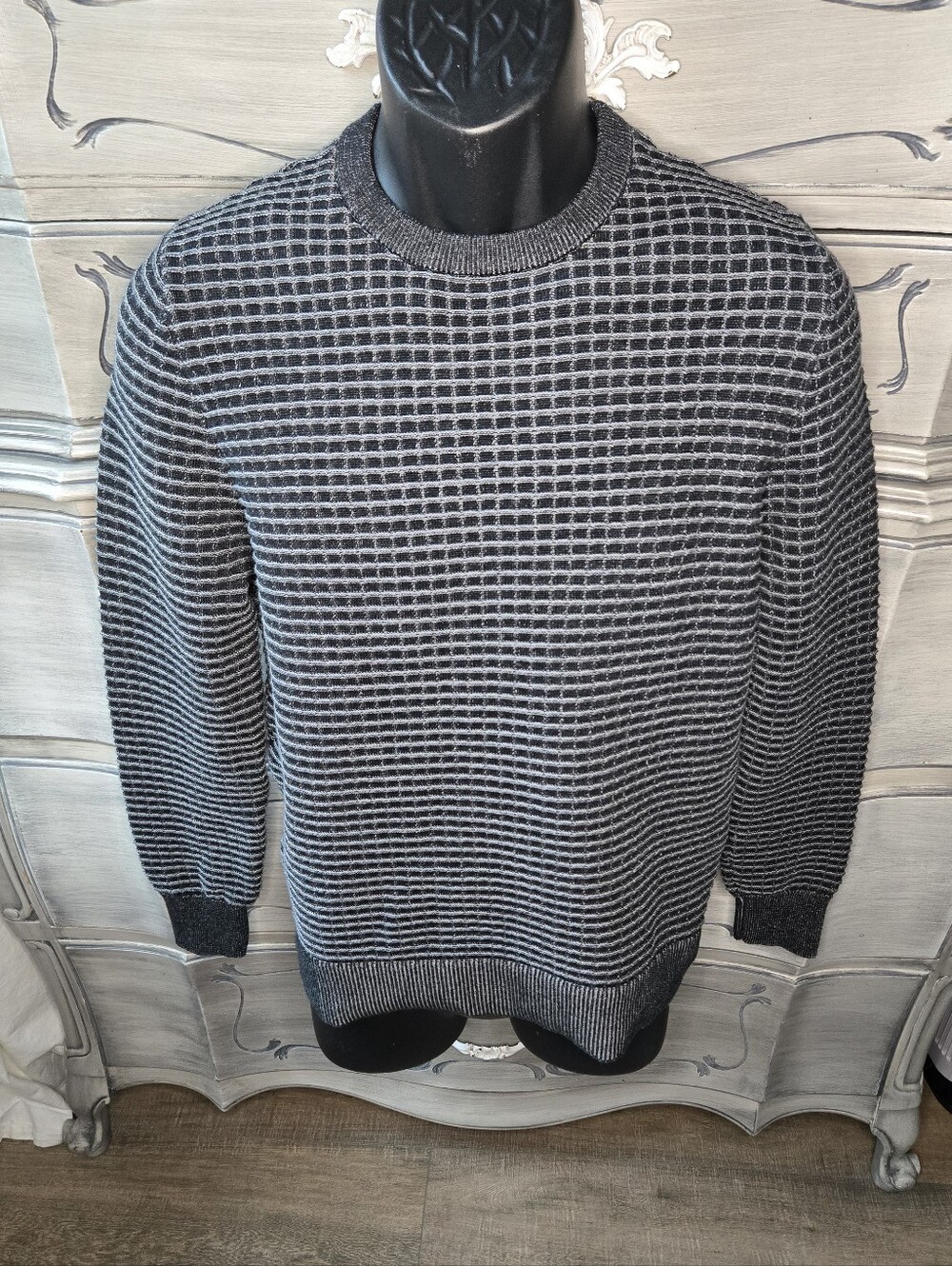 Goodfellow & Co Crewneck Grid Knit Sweater